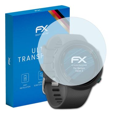 atFoliX Screen Protection Film compatible with Garmin Swim 2 Screen Protector, ultra-clear FX Protective Film (3X)