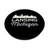 Lansing Michigan Retro East Skyline Football Capital City Mi PopSockets Adhesive PopGrip view 2