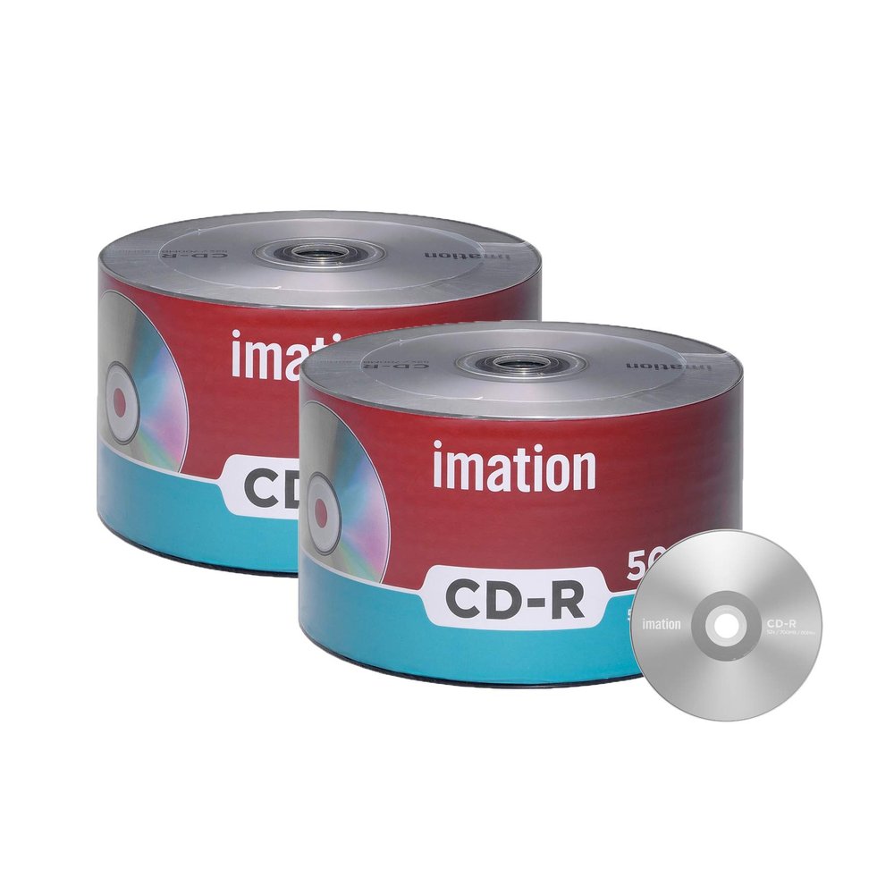 100 Pack Imation CD-R 52X 700MB/80Min Branded Logo Blank Media Recordable Data Disc