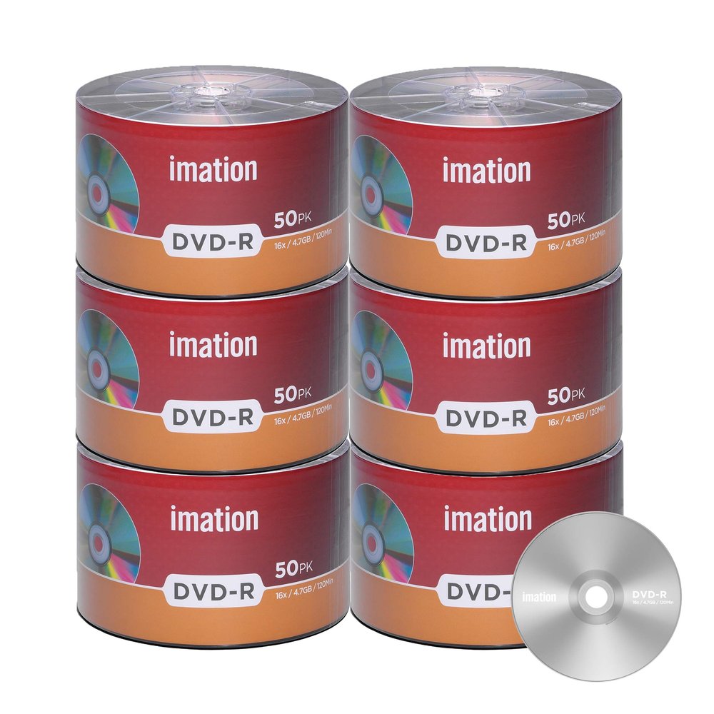 300 Pack Imation DVD-R 16X 4.7GB/120Min Branded Logo Blank Media Recordable Movie Data Disc
