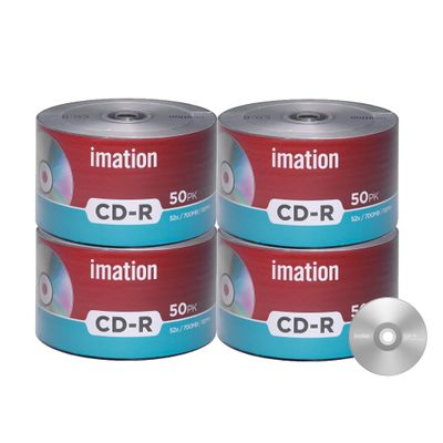 200 Pack Imation CD-R 52X 700MB/80Min Branded Logo Blank Media Recordable Data Disc