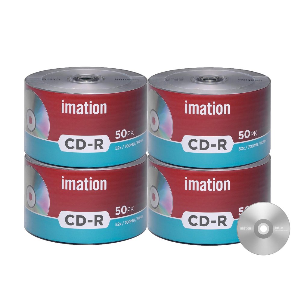 200 Pack Imation CD-R 52X 700MB/80Min Branded Logo Blank Media Recordable Data Disc