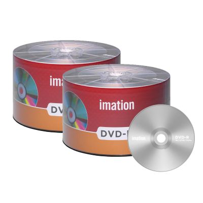 100 Pack Imation DVD-R 16X 4.7GB/120Min Branded Logo Blank Media Recordable Movie Data Disc