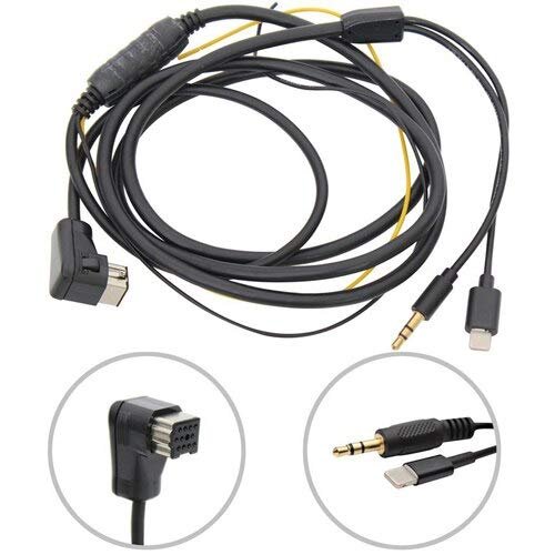 Mathenia Car Parts, Auto Stereo CD Changer Aux Adapter Audio Input Smart Phone Charge Cable for Pioneer IP-BUS IN Socket - (Color Name: For iPhone)