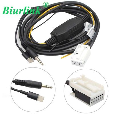 Mathenia Car Parts, 12Pin CD Changer Port to 3.5mm Audio Jack and Charging Cable AUX IN Cable For BMW E60 E61 E62 E63 E64 for iPhone 5 6 6S