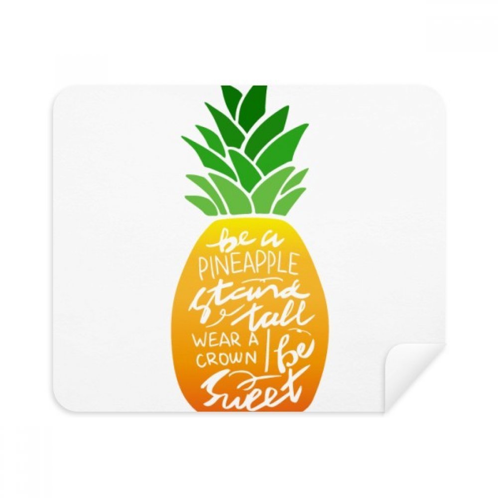 Pineapple Stand Tall Be Sweet Quote Phone Screen Cleaner Glasses Cleaning Cloth 2pcs Suede Fabric