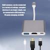 Type C to HDMI Hub Adapter Multi-Function 3 in 1 Hub Type C to HDMI Output HD Converter Adapter Dock Station(Gray) view 2