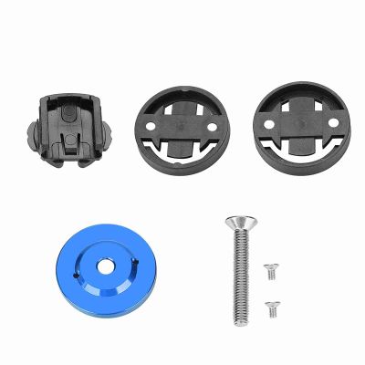 Keenso Computer Holder Mount, Computer Holder Stem Top Cover Stopwatch Speedometer Mount for Road and Mountain Bikes (Blue)