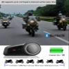 MAXTO Motorcycle Bluetooth Headset, M2 Group Motorbike Helmet Communication Systems 6-Way BT5.0 Waterproof Intercom 1000M Range with FM Radio,Siri,Voice dial for Ski/ATV/Full/Half Face(2 in 1 Mic) view 2