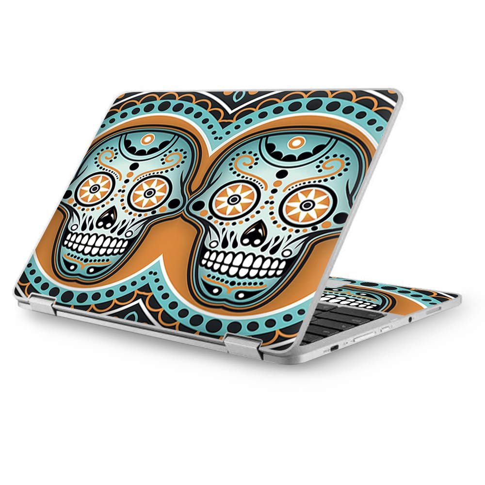 Chromebook 12.5 Laptop Notebook Skins Vinyl Stickers Cover Decals Wrap - Sugar Skull Day of The Dead