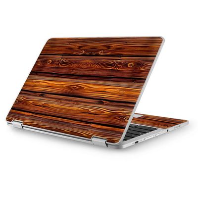 Chromebook 12.5 Laptop Notebook Skins Vinyl Stickers Cover Decals Wrap - Red Deep Mahogany Wood Pattern