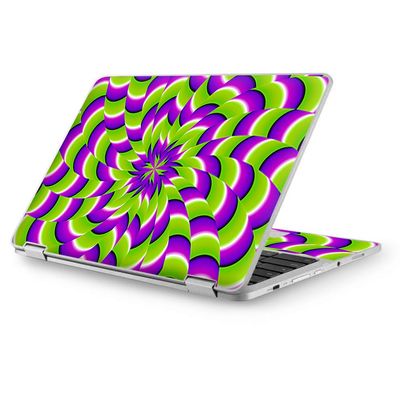 Chromebook 12.5 Laptop Notebook Skins Vinyl Stickers Cover Decals Wrap - Trippy Psychedelic Motion Swirl
