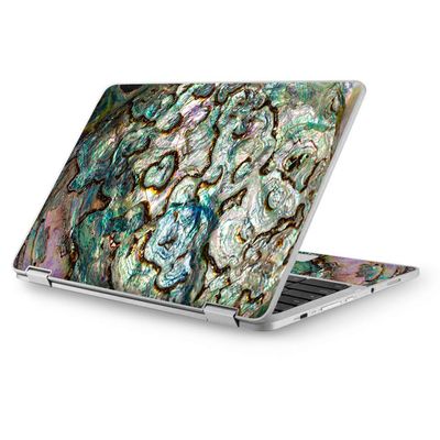 Chromebook 12.5 Laptop Notebook Skins Vinyl Stickers Cover Decals Wrap - Abalone Shell Gold Underwater