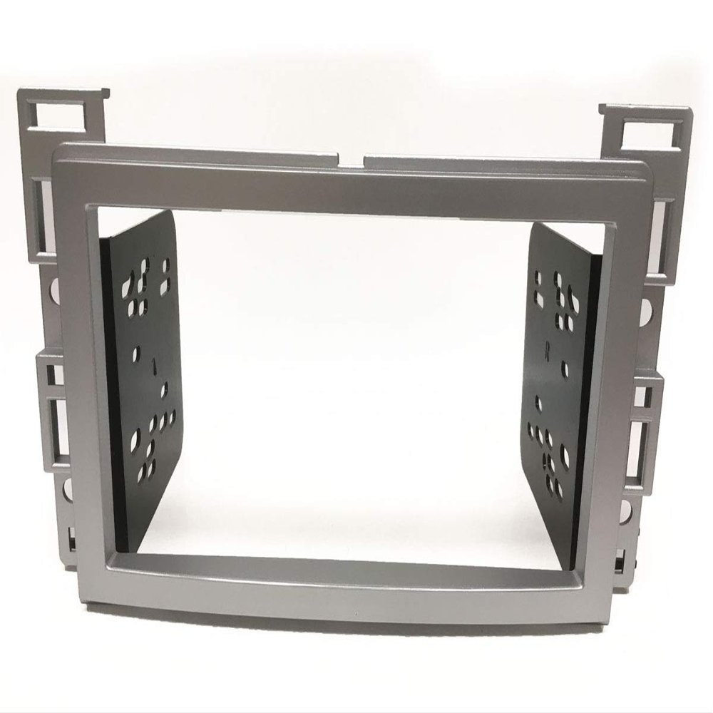 Carxtc Double Din Install Car Stereo Dash Kit for a Aftermarket Radio Fits 2007-2010 Chevy Cobalt and Pontiac G5 Trim Bezel is Painted Silver