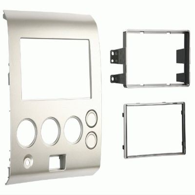 Carxtc Double Din Install Car Stereo Dash Kit for a Aftermarket Radio Fits 2004-2005 Nissan Pathfinder Armada Trim Bezel is Painted Silver