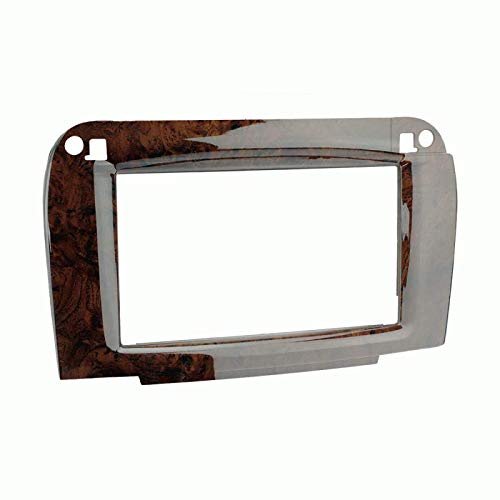 Carxtc Double Din Install Car Stereo Dash Kit for a Aftermarket Radio Fits 2003-2006 Mercedes CL-Class Trim Bezel is Finished in Wood-Tone