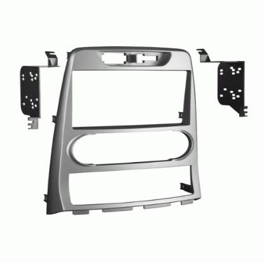 Carxtc Double Din Install Car Stereo Dash Kit for a Aftermarket Radio Fits 2010-2012 Hyundai Genesis Coupe W/Manual Climate Trim Bezel is Painted Silver Non Navigation Replacement