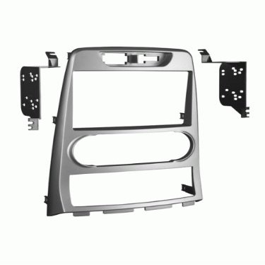 Carxtc Double Din Install Car Stereo Dash Kit for a Aftermarket Radio Fits 2010-2012 Hyundai Genesis Coupe W/Manual Climate Trim Bezel is Painted Silver Non Navigation Replacement