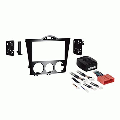 Carxtc Double Din Install Car Stereo Dash Kit for a Aftermarket Radio Fits 2004-2008 Mazda RX-8 Trim Bezel is Painted Gloss Black