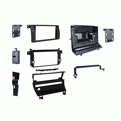 Carxtc Double Din Install Car Stereo Dash Kit for a Aftermarket Radio Fits 2002-2006 BMW M3 1 Long Row of Buttons Trim Bezel is Painted Matte Black