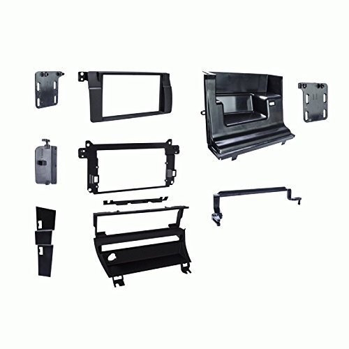 Carxtc Double Din Install Car Stereo Dash Kit for a Aftermarket Radio Fits 2002-2006 BMW M3 1 Long Row of Buttons Trim Bezel is Painted Matte Black