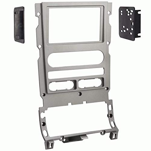 Carxtc Double Din Install Car Stereo Dash Kit for a Aftermarket Radio Fits 2007-2014 Lincoln Navigator 4 X 2 Models Trim Bezel is Painted Silver Non Navigation Replacement