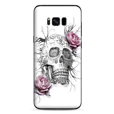 Skins for Samsung Galaxy S8 Skin Decal Vinyl Wrap - Decal Stickers Skins Cover -Roses in Skull