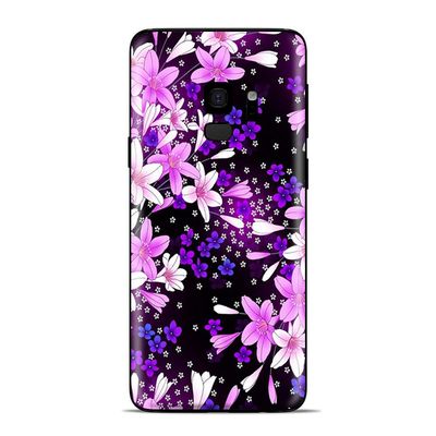 Skins for Samsung Galaxy S9 Skin Decal Vinyl Wrap - Decal Stickers Skins Cover -Purple Pink Colorful Flowers Lillies