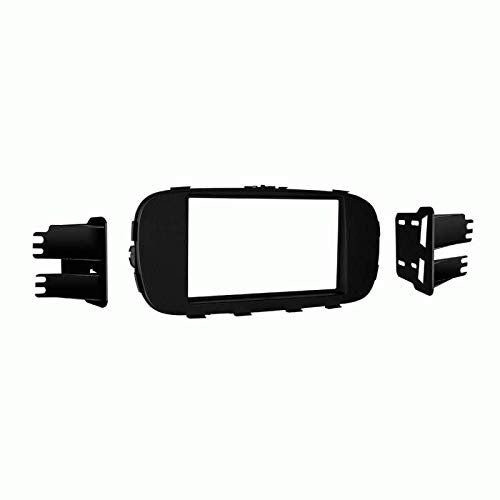 Carxtc Double Din Install Car Stereo Dash Kit for a Aftermarket Radio Fits 2017-2019 Kia Soul W/O Display Radio Trim Bezel is Painted Matte Black Non Navigation Replacement