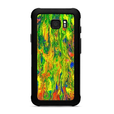 Skins for Samsung Galaxy S7 Active Skin Decal Vinyl Wrap - Decal Stickers Skins Cover -Green Trippy Color Mix Psychedelic