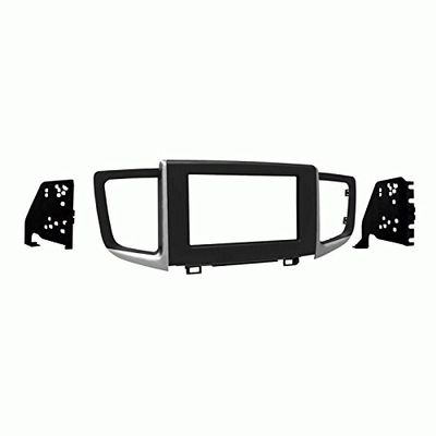 Carxtc Double Din Install Car Stereo Dash Kit for a Aftermarket Radio Fits 2017-2019 Honda Ridgeline W/O Touchscreen Trim Bezel is Painted Matte Black