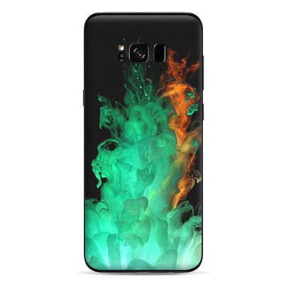 Skins for Samsung Galaxy S8 Skin Decal Vinyl Wrap - Decal Stickers Skins Cover -Orange Green Smoke