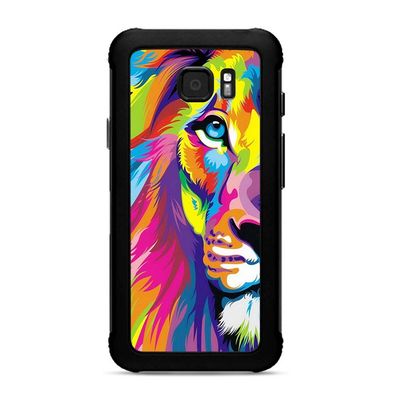 Skins for Samsung Galaxy S7 Active Skin Decal Vinyl Wrap - Decal Stickers Skins Cover -Colorful Lion Abstract Paint