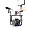 C2 DSLR Camera Mount Anti-Slip Handheld Gimbal Extension Bracket with Top Handle Grip Photo Studio Kit Rabbit Cage Stabilizer with 1/4" 3/8" Screw Hole view 4