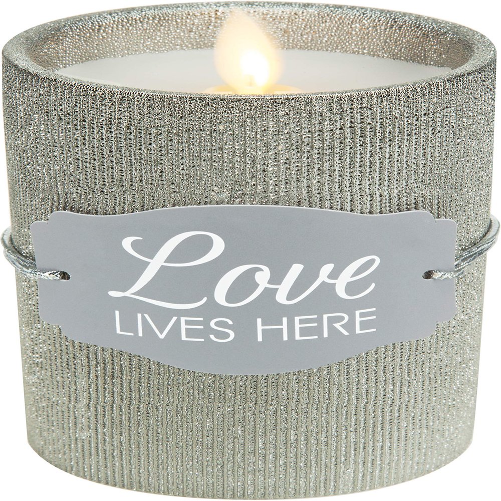 Pavilion Gift Company - Home-Realistic LED Flame Candle, Multicolor, Gifts for Her Friends Mom Grandma Sister Aunt Daughter Gift Present (Love)