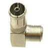 10pcs Adapter F TV Female Jack to IEC PAL DVB-T Female Right Angle COAXIAL view 2