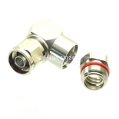 10pcs Connector N Male Plug clamp 1/2" Flexible Cable Right Angle Silver