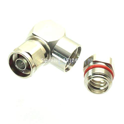 10pcs Connector N Male Plug clamp 1/2" Flexible Cable Right Angle Silver