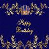 AOFOTO 10x10ft Royal Blue Prince Happy Birthday Backdrop Blue and Gold King Crown Elegant Floral Pattern Royal Birthday Banner Background Party Decorations Little Boy Men Portrait Photobooth Props view 1