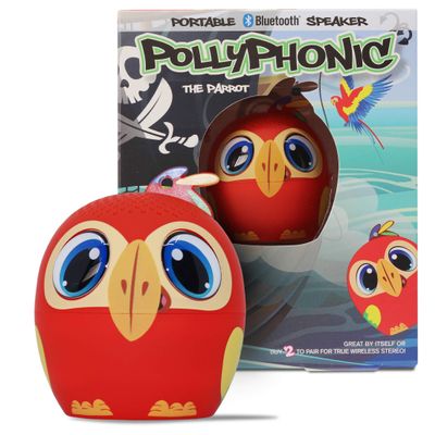 My Audio Pet Mini Bluetooth Animal Wireless Speaker for Kids of All Ages - True Wireless Stereo Pair with Another TWS Pet for Powerful Rich Room-Filling Sound (PollyPhonic-Parrot)