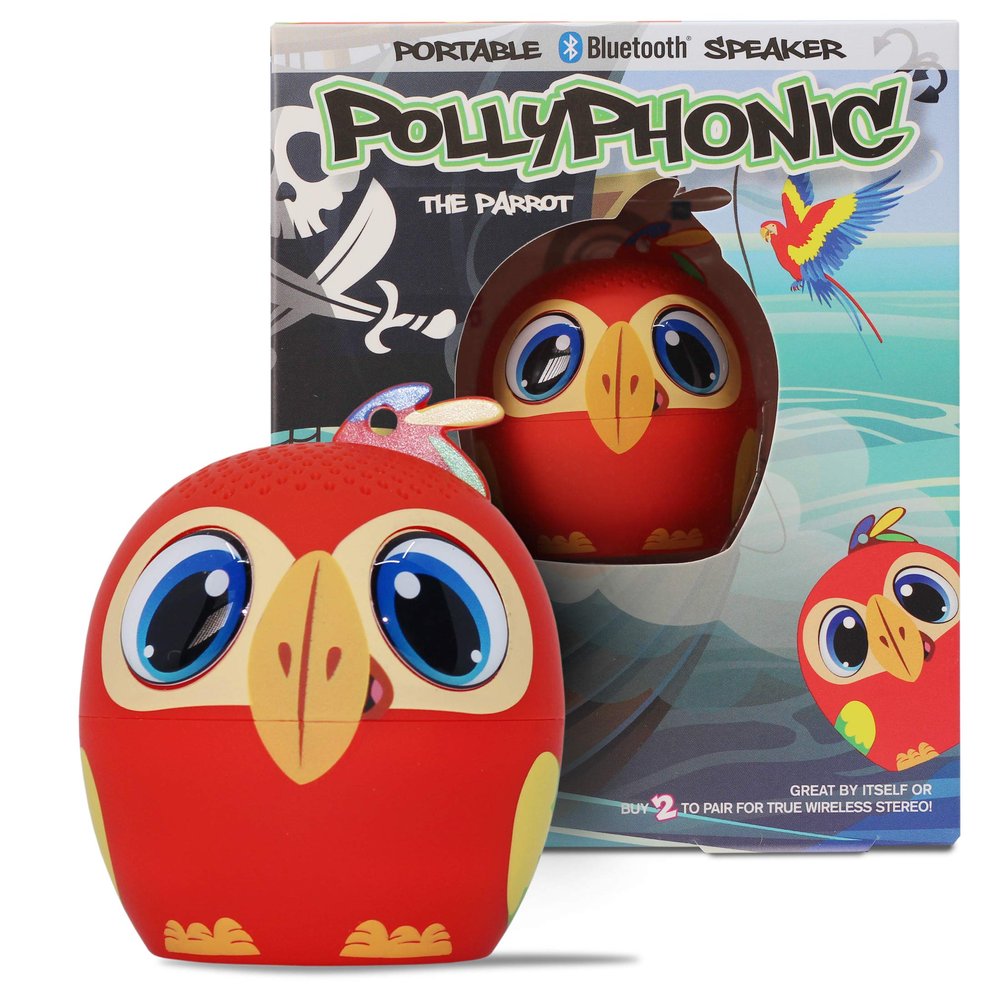 My Audio Pet Mini Bluetooth Animal Wireless Speaker for Kids of All Ages - True Wireless Stereo Pair with Another TWS Pet for Powerful Rich Room-Filling Sound (PollyPhonic-Parrot)