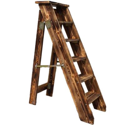 XWZJY Household Large Steps Ladder Foldable Chairs Stool Multifunction Thickening Wooden Stepladder with 6-Layer Wide Pedal,Home Garden Tool,Max Load 150kg