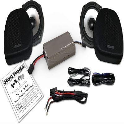Hogtunes FL7 225-AA 7" Woofer Kit with 225 Watt 2 Channel Amplifier for 1998-2013 Harley-Davidson Touring Models with Vented Ultra Style Lowers
