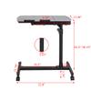 Belovedkai Height Adjustable Portable Office Desk Rolling Laptop Desk Cart Notebook Computer Stand Desk Cart Bed Tray with 4 Wheels (Black 4 Wheels) view 2