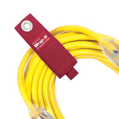 Heavy-Duty Wrap-It Storage Straps - Assorted 10-Pack (Cranberry Red) - Hook and Loop Storage Strap, Extension Cord Organizer, Hose, Cable Straps, Rope Organizer, Electrical, Hose, Garage Wall Hanger