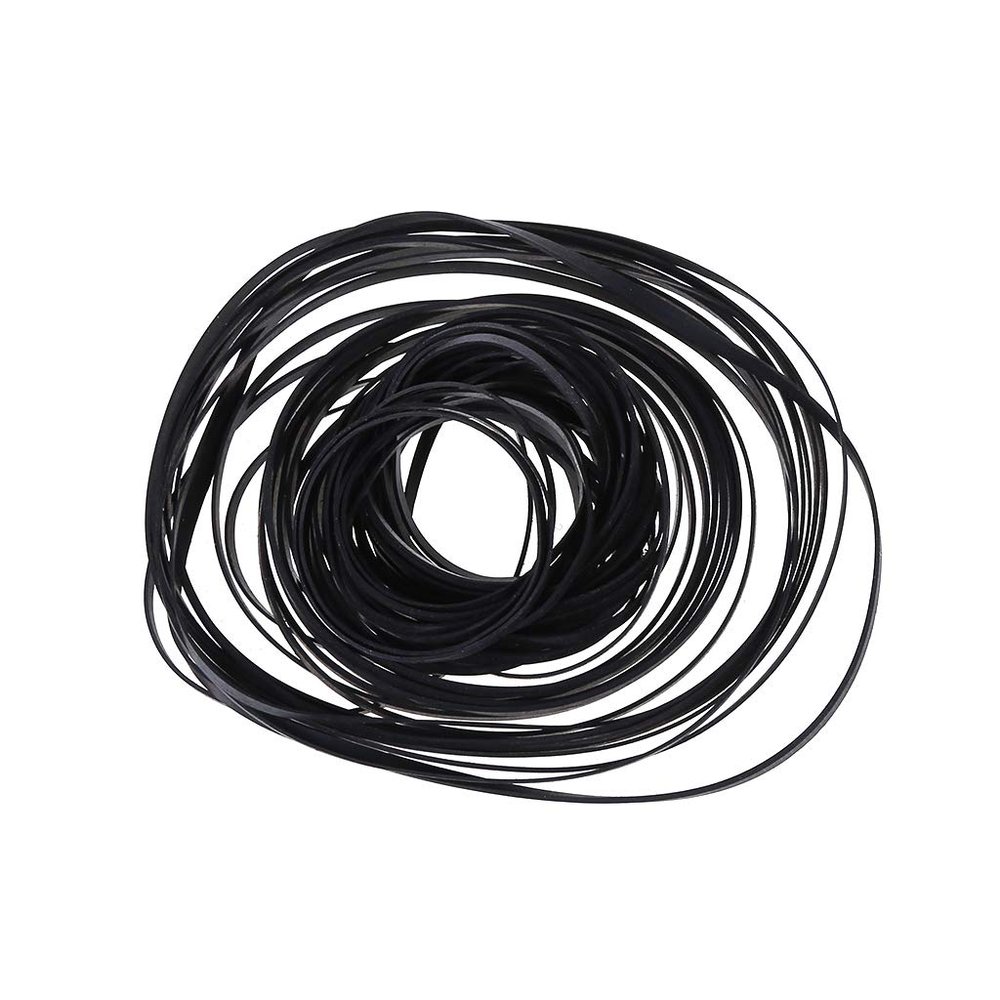 Yuanhaourty 50PCS Universal Mix Cassette Tape Machine Rubber Belts Assorted Common Flat Belt for Recorders DVD Drive