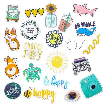 Hrayipt Vsco Stickers for Water Bottle 50 Pcs Trendy Stickers Waterproof Cute Aesthetic Laptop Luggage Stickers Pack for Girls Teens Kids