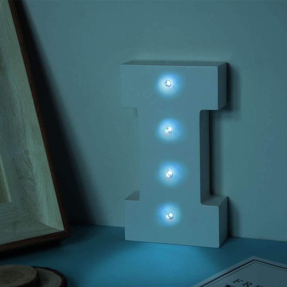 Ulalaza Wooden LED Letter Light Up DIY Alphabet Marquee Night Lights Sign 2xAAA Battery Operated Party Wedding Decor