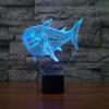 Jinnwell 3D Shark Fish Night Light Lamp Illusion Led 7 Color Changing Touch Switch Table Desk Decoration Lamps Acrylic Flat ABS Base USB Cable Toy (Bus) view 1
