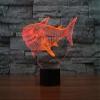 Jinnwell 3D Shark Fish Night Light Lamp Illusion Led 7 Color Changing Touch Switch Table Desk Decoration Lamps Acrylic Flat ABS Base USB Cable Toy (Bus) view 2